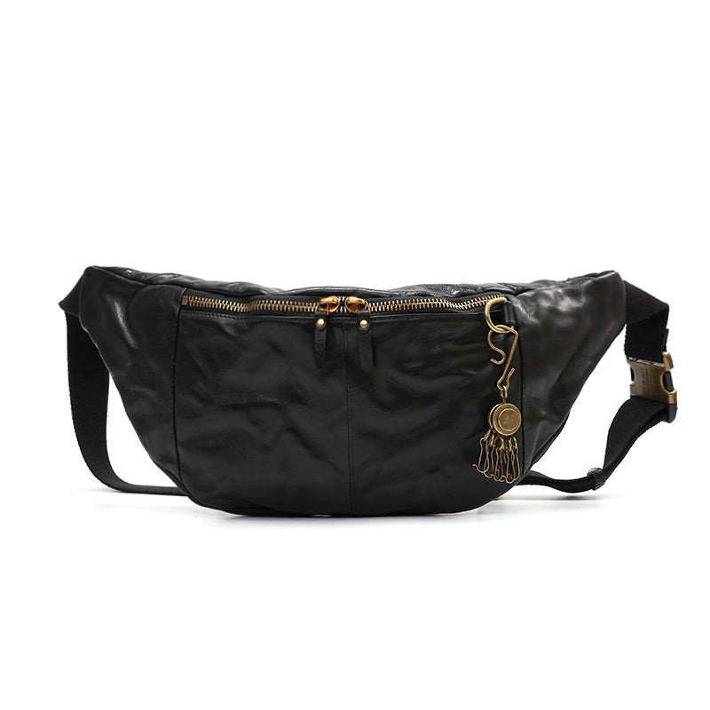 Mens Fashion Vintage Leather Waist Bag