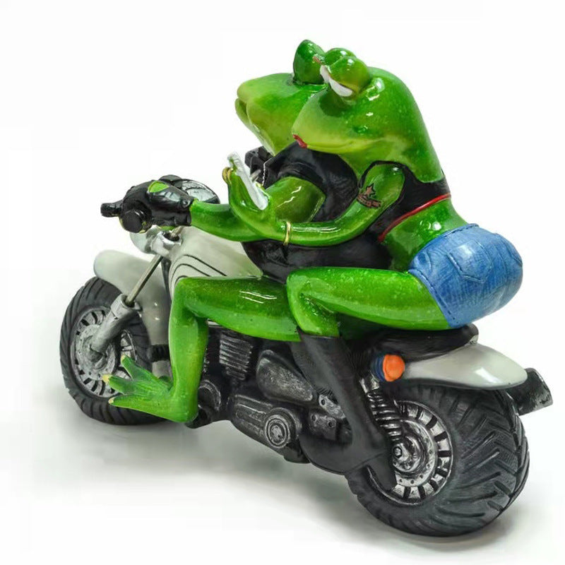 Frog Motorcycle Resin Craft Ornament